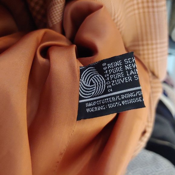 KS. Klaus Steilmann Vintage Light Peach and Brown Plaid Womens Blazer38 - Picture 13 of 15